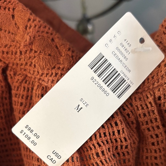 Anthropologie Terracotta Lace Blouse one shoulder nwt ptp 23 - Picture 3 of 4